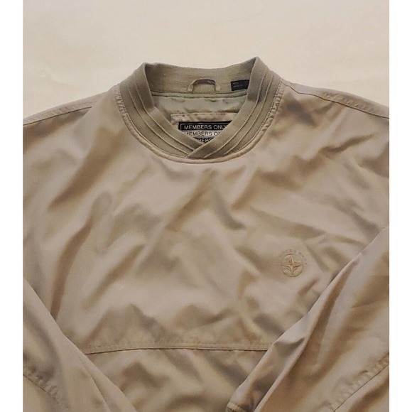 Vintage 90s Members Only Windbreaker Jacket Pullover Mens XL Beige - Old School - Picture 2 of 9